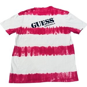 Guess Originals Tie Dye Striped Retro 90s Streetwear T-Shirt Size Small